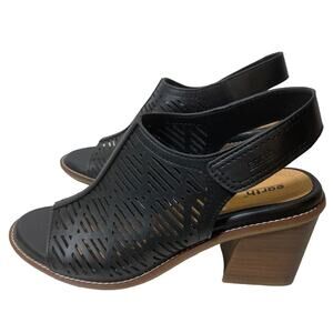 Earth Aurara Stacked Block Heel Dress Sandals - Women's Size 7- Black